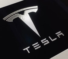 True Engraved Tesla Car Tag Diamond Etched Front Vanity Black License Plate