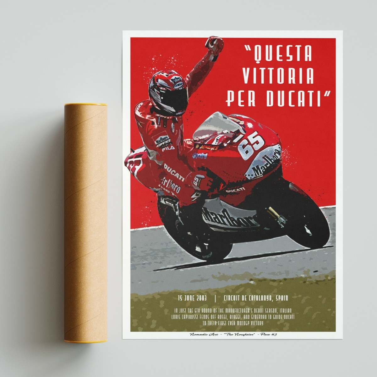 Loris capirossi MotoGP Poster Print. Marlboro Ducati A4 A3 A2 Wall