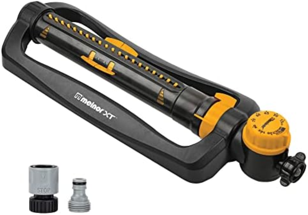 Melnor 65133AMZ Turbo Oscillante W/Timer Sprinkler Bundle, Nero, Giallo