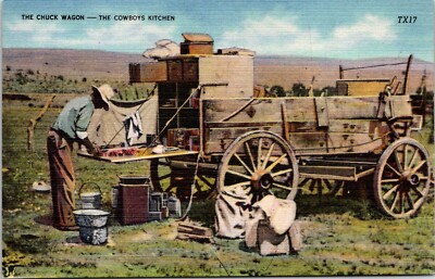 Cowboys Chuck Wagon Kitchen Meal Preparation Postcard B21 | eBay