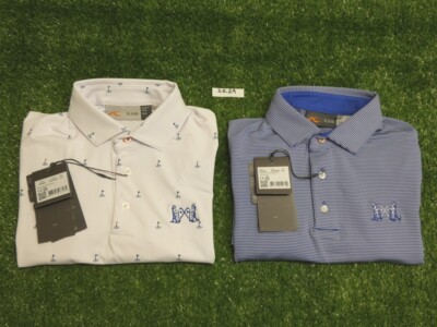 2 Pack Kjus Youth Boys Self Collar Golf Shirts NGLA Logo (USA 10) 140