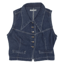 Naf Naf Denim Gilet Blue Womens Xs