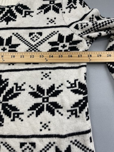 J Crew Mens Sweater S Ivory Nordic Ski Snowflake Merino Wool Blend Winter Crew - Picture 6 of 8
