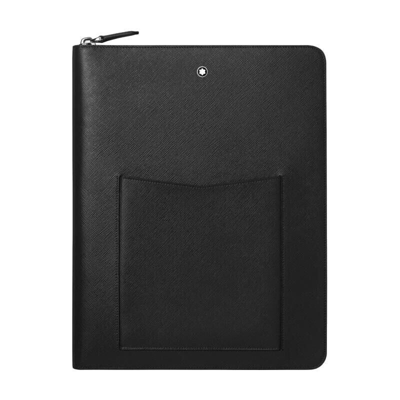 【Sae(簡易包装)】MONT BLANC ノートホルダー 黒 レザー Montblanc Sartorial Leather Notepad Holder Case Cover Organizer