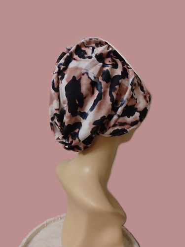 Hermoso Sombrero Turbante.Gorra Pérdida de Cabello COBERTURA COMPLETA GORRA VISERA SUAVE Estampado Animal - Imagen 4 de 8