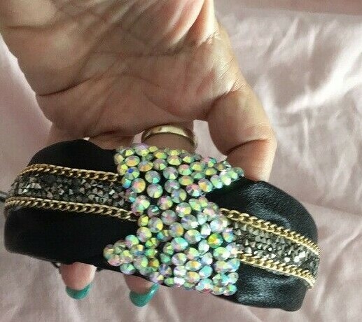 Natasha colorful Crystal Headband NATASHA Lead Compliant Pink Satin Beaded Headband NWT | eBay main image 2