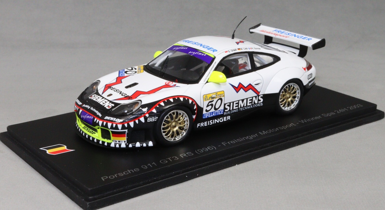 Spark Porsche 996 RSR Spa 24 Hour Win 2003 Ortelli, Lieb & Dumas 43SPA2003 1/43