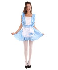 Women s Naught French Maid Dress Costume Uniform Costumes Aqua Blue HC-1232