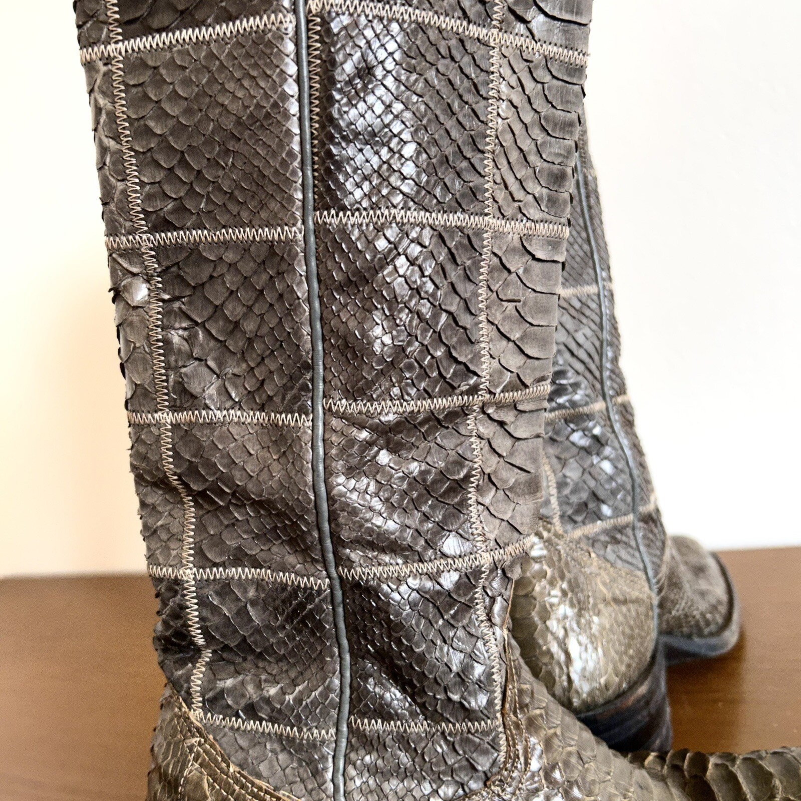 Vintage Nocona Snake Skin Cowboy Boots Python Wom… - image 5