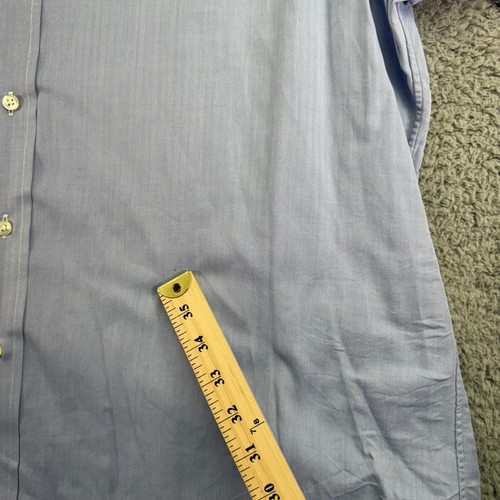 Polo Ralph Lauren Dress Shirt Mens 17 32/33 Blue Herringbone Regent Classic Fit - Picture 2 of 11
