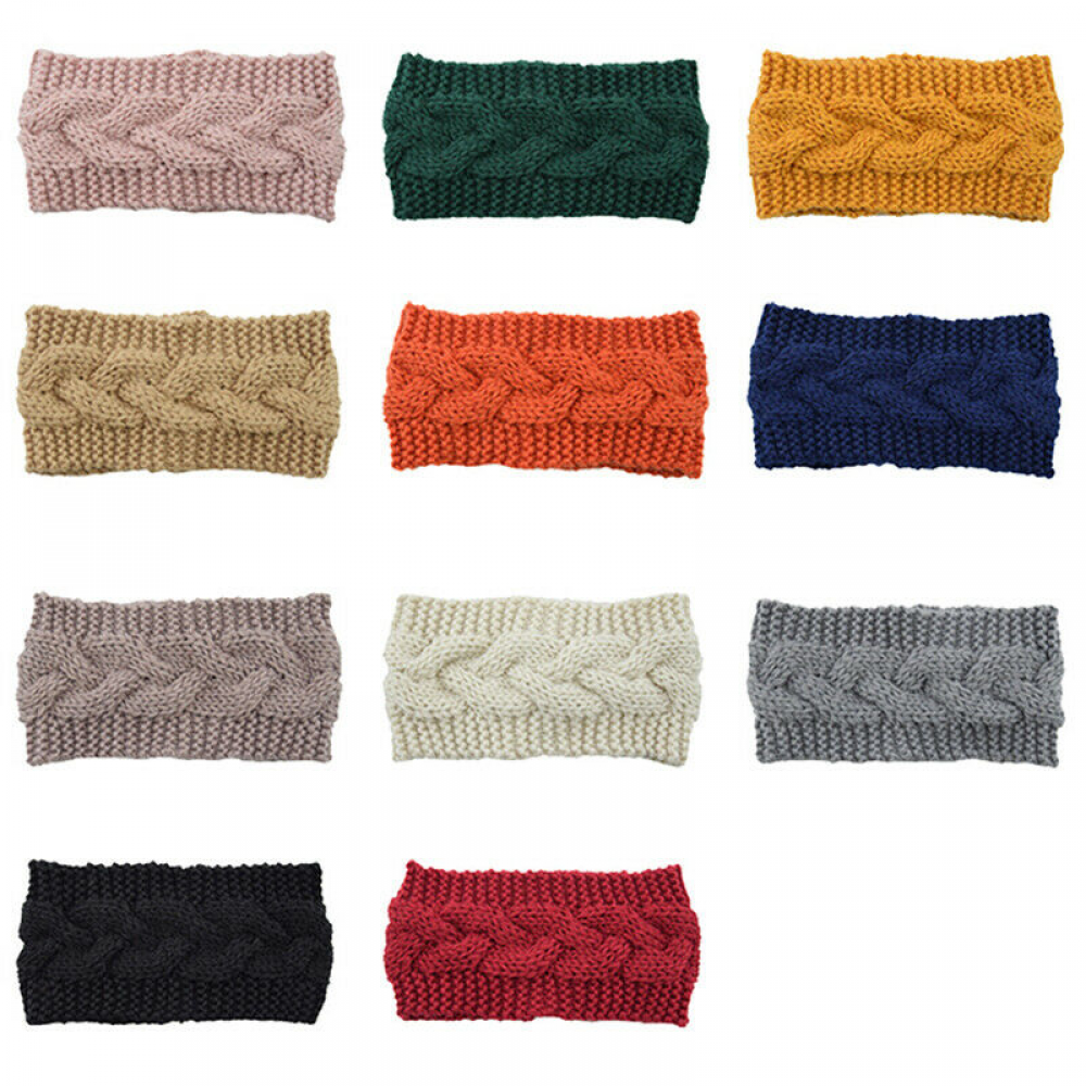 Women's Crochet Knit Headband with Flower - Winter Ear Warmer & Hair Accessory