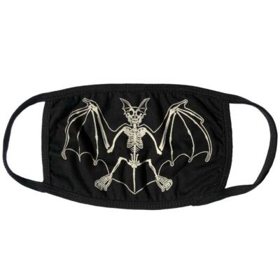 Kreepsville 666 Skelli Bat Skelett Gotik Wiederverwendbar Waschbar Gesichtsmaske
