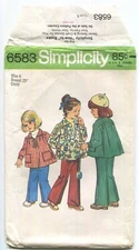 SIMPLICITY PATTERN 6583 CHILD'S SMOCK-TOP & PANTS SZ 6 UNCUT 1974