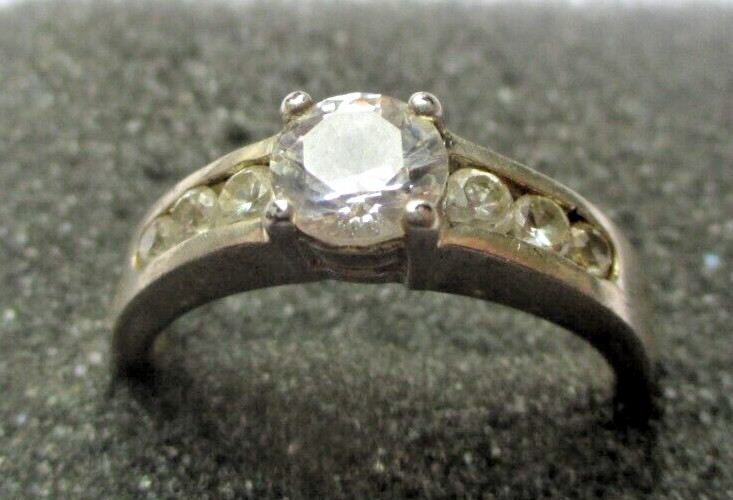 solid silver ring size 59 hallmark 925 solitaire … - image 1