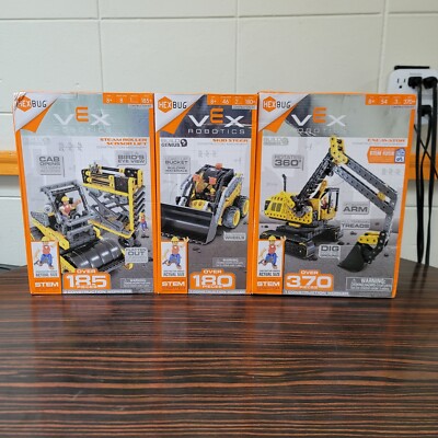 Hexbug Vex Robotic 3 Pack Construction Machinery Set Roller Skid Steer Excavator