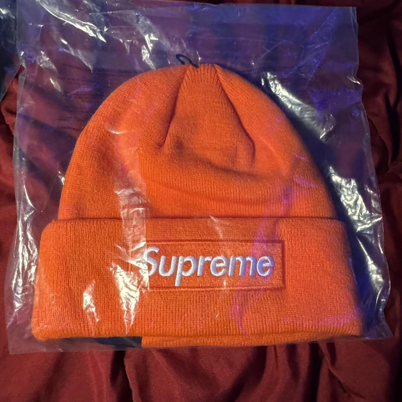 Bonnet Supreme New Era Box Logo Orange Foncé FW24 Supreme 2024 Neuf