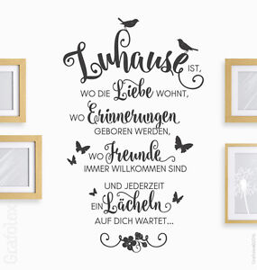 Details Zu Wandtattoo Spruch Zuhause Liebe Familie Freunde Zitat Wandsticker Deko Ws10b