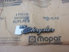 1973 Imperial 1980 81 LeBaron NOS MoPar "BY CHRYSLER" Rear Body Trunk NAMEPLATE