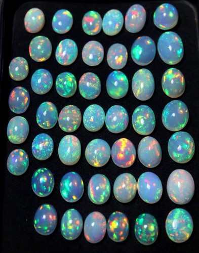 1 to 4 Carat Natural Top Rainbow Flashy Fire Ethiopian Opal Oval Cabs - Imagen 9 de 10