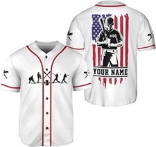 Personalized Baseball American Flag Shirts, Baseball Baseball Jersey Shirt, Base