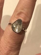 Designer TJC 925 sterling silver Natural Polki Diamond Solitaire Ring