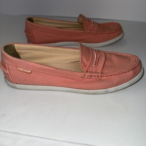Cole Haan Shoes Womens 9B Pinch Maine Casual Slip On Loafers W02180 Pink Canvas - Picture 6 of 10
