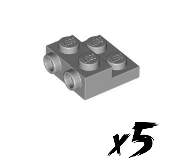 5X Lego 4304 • 2X2 Platte • Plate Modified • Hellgrau • Light Bluish Gray-image