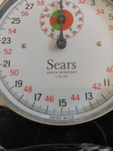 Sears 19926 Swiss Made 1/10 Wind Up Stop Watch Box  Instructions Receipt Vintage - 第 9/9 張圖片