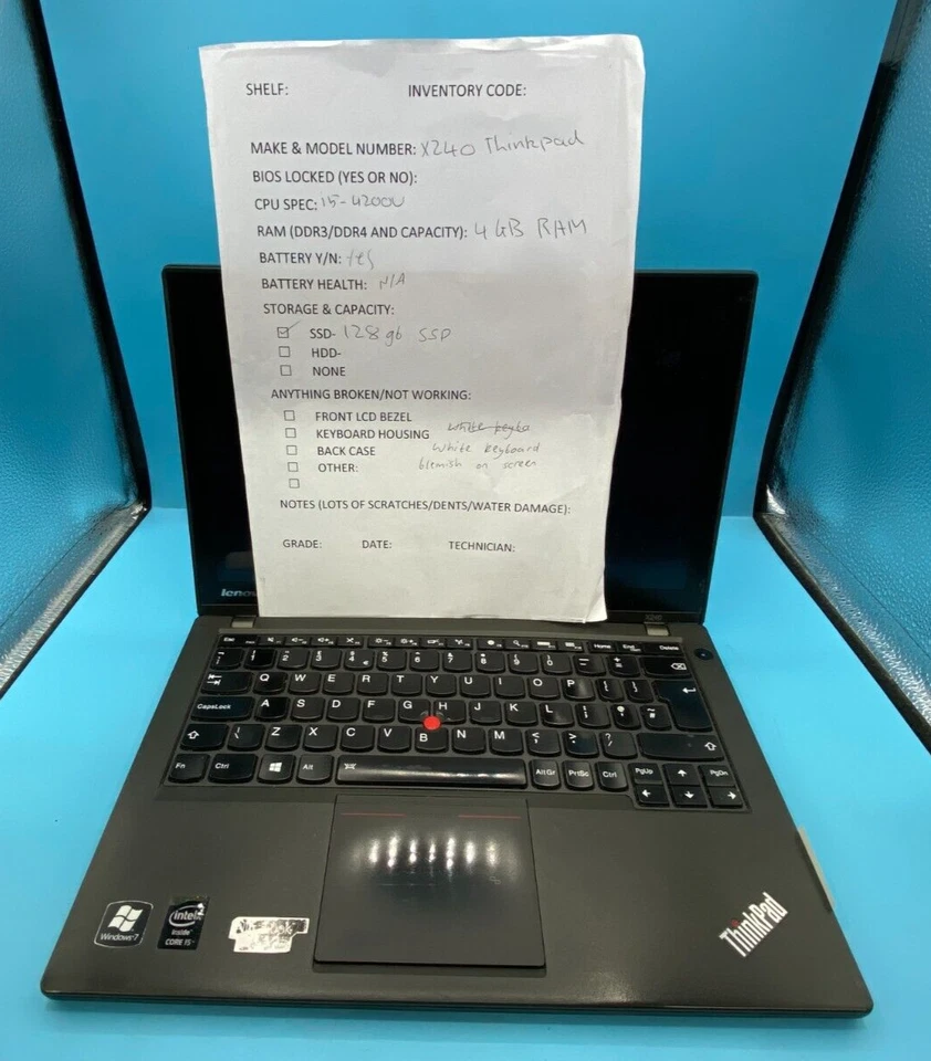 Lenovo ThinkPad X240 - i5 4200U - 4GB RAM - 128GB SSD - BIOS LOCK (OFFERS OK) - Image 2 of 4