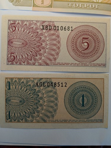 1964/93, 5,1 Sen Indonesia, 1 Tugrik Mongolia 4UNC/or Hi Grade Value Notes-17 - Picture 6 of 8