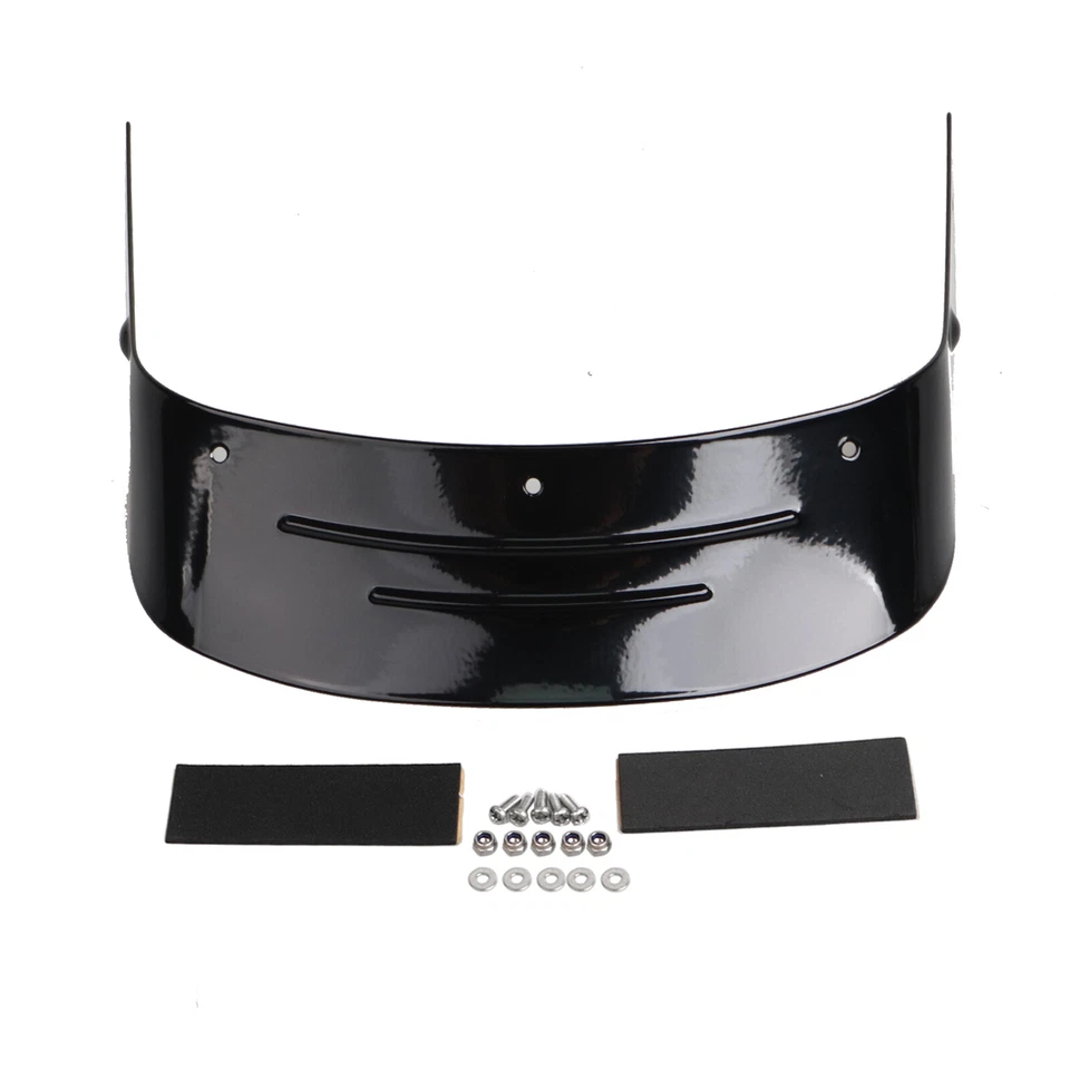 Black Ribbed Rear Fender Skirt Trim For Harley Fat Boy Lo FLSTFB Fat Boy FLSTF Foto 3 de 4