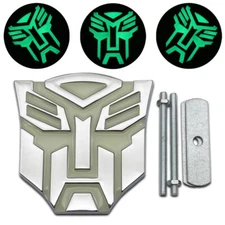 3D Metal Chrome Transformers Autobots Grille Car Emblem Racing SUV Grill Badge
