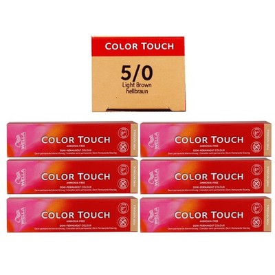 Wella Color Touch 6 x 60 ml 5/0 hellbraun Set