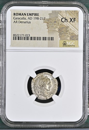 Römisches Reich - Caracalla - AD 198-217 - Silber Denar - NGC Ch XF - Bild 5 von 6