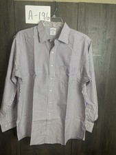 Brooks Brothers Dress Shirt Mens 17 4/5 Button Up Regent Fit Non Iron Striped