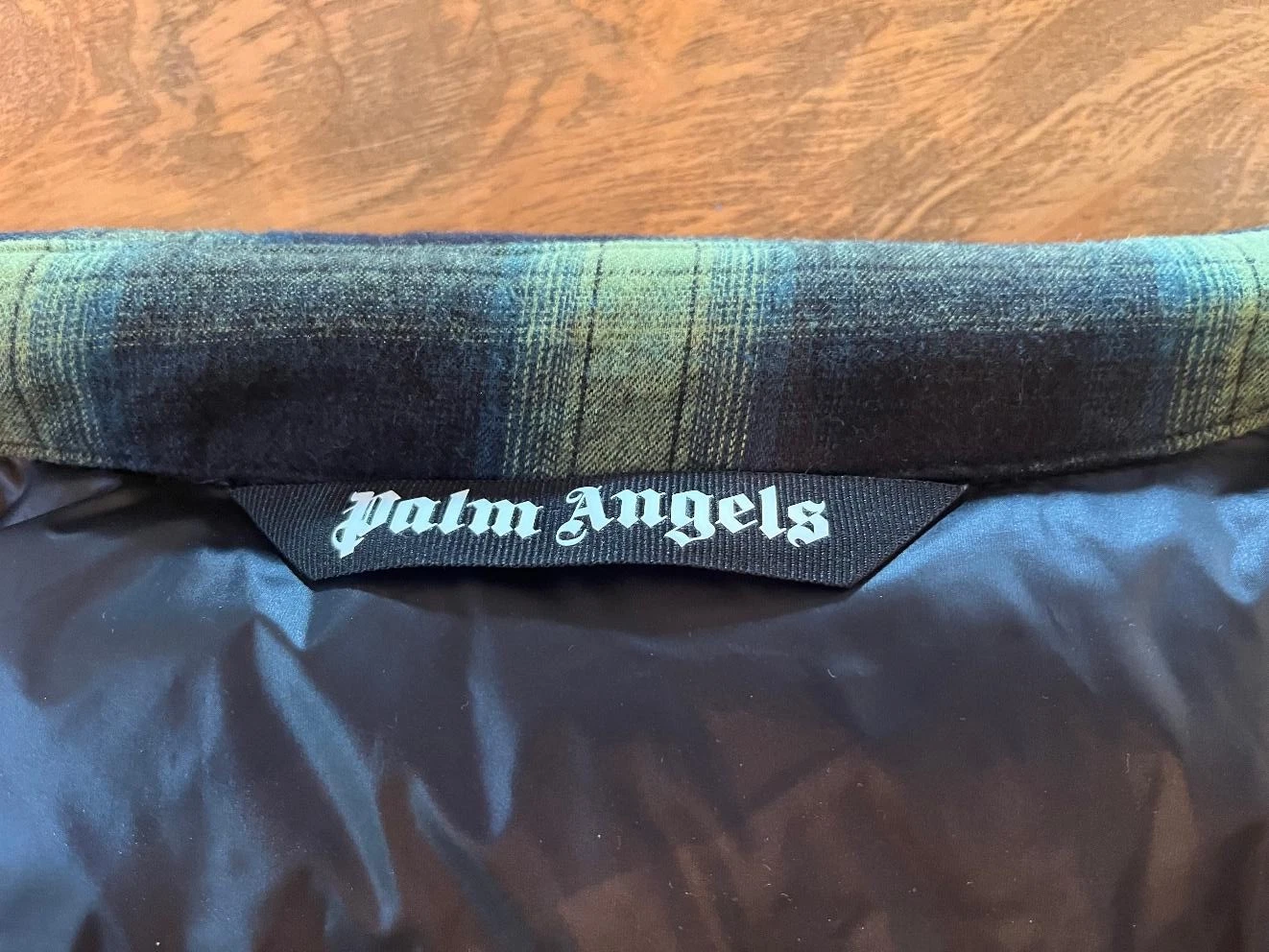 Men's Palm Angels Green Plaid Puffer Jacket Green Size M Excellent Button Front - product detail image 7