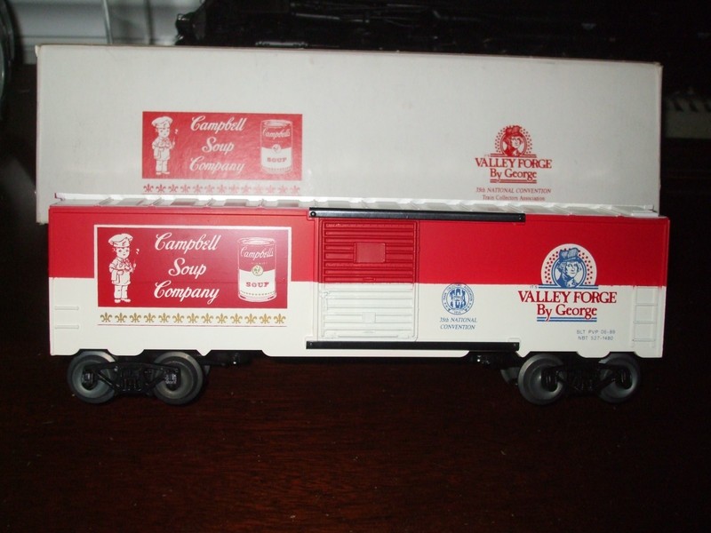 LIONEL/PVP 1989 VALLEY FORGE TCA CAMPBELLS SOUP BOX CAR MINT ORIGINAL BOX