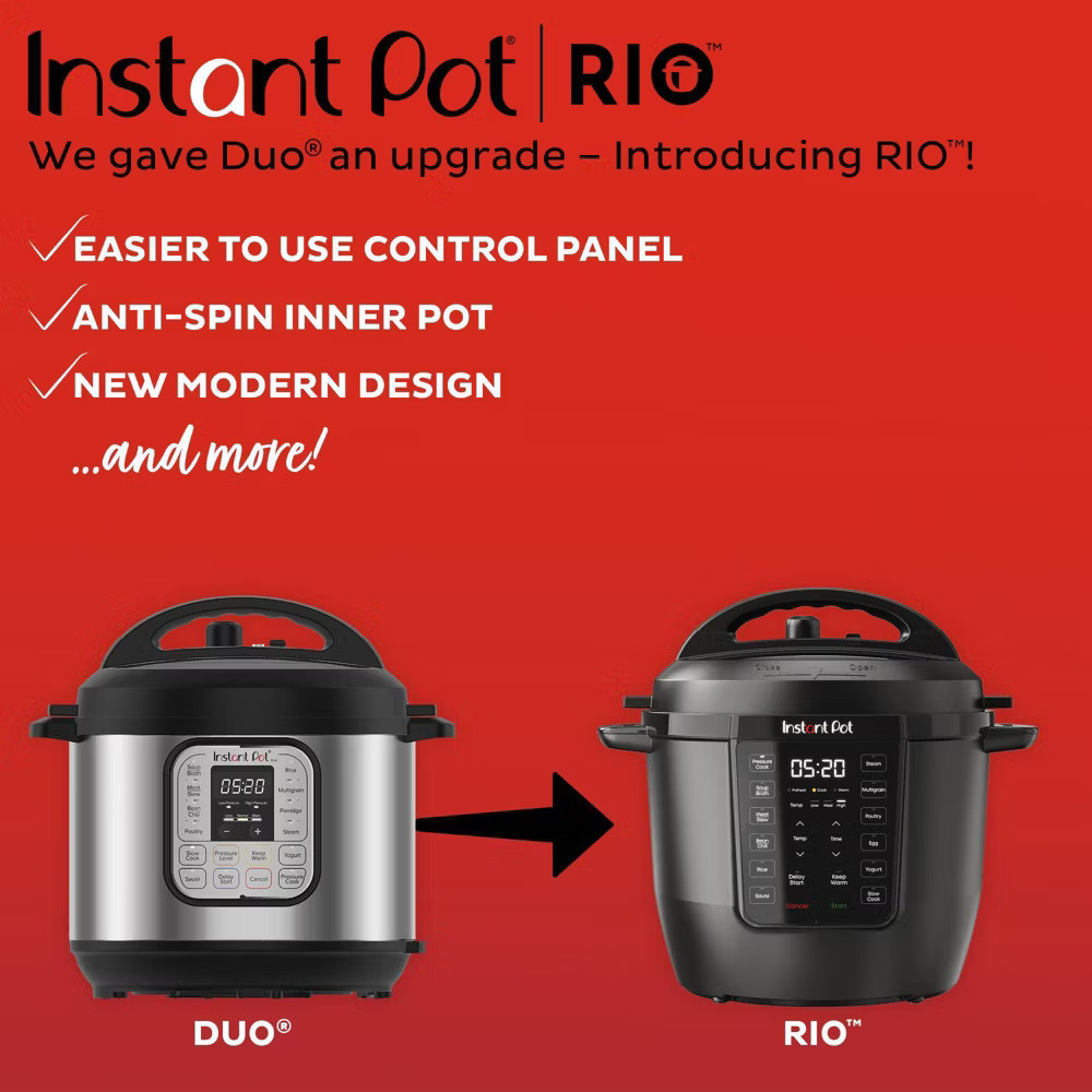Instant Pot RIO 6qt 7-in-1 Electric Pressure Cooker & Multi-Cooker
