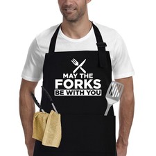 Funny Aprons For Men Women Cooking Grilling BBQ Chef 2 Pockets Dad Mom Husband