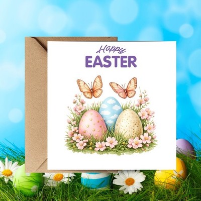 Frohe Ostern Karte, Ostereier Designkarten Ostergruß