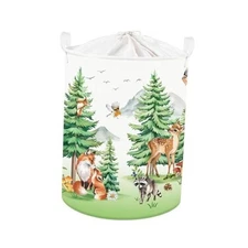 Pine Forest Baby Laundry Hamper Kid Storage Basket Boy Girl Gift 36*45 cm Deer