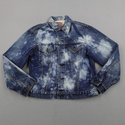 Vintage Levis Jacket Mens 38 Blue Denim Acid Wash Big E Type 3 Trucker Coat
