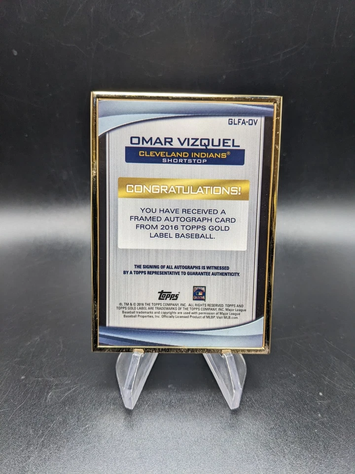 2016 Topps Gold Label | Omar Vizquel Framed Auto #GLFA-OV - Image 2 of 2