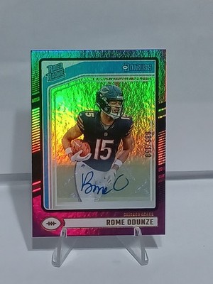 2024 Panini Donruss Rated Rookie ROME ODUNZE Purple Auto /150 RC BEARS 
