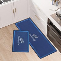 Set Mit 2 KüChenmatten, Rutschfest, SaugfäHig, 43 X 75 Cm, 43 X 120 Cm, Blau