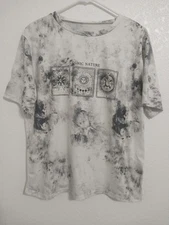 Shein Unisex Size M Black White "Cosmic Nature" T-Shirt