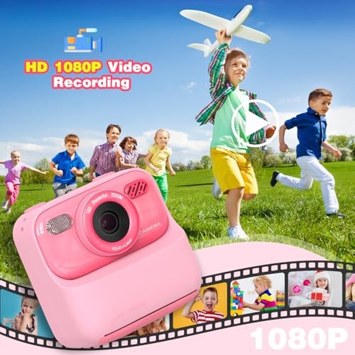 Kid Camera Instant Print Photo, Birthday Gifts for Girls and Boys, Kids Pink - Picture 5 of 8