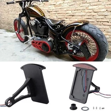 Motorcycle Bobber Custom Side Mount License Plate Frames Brake Tail Black 