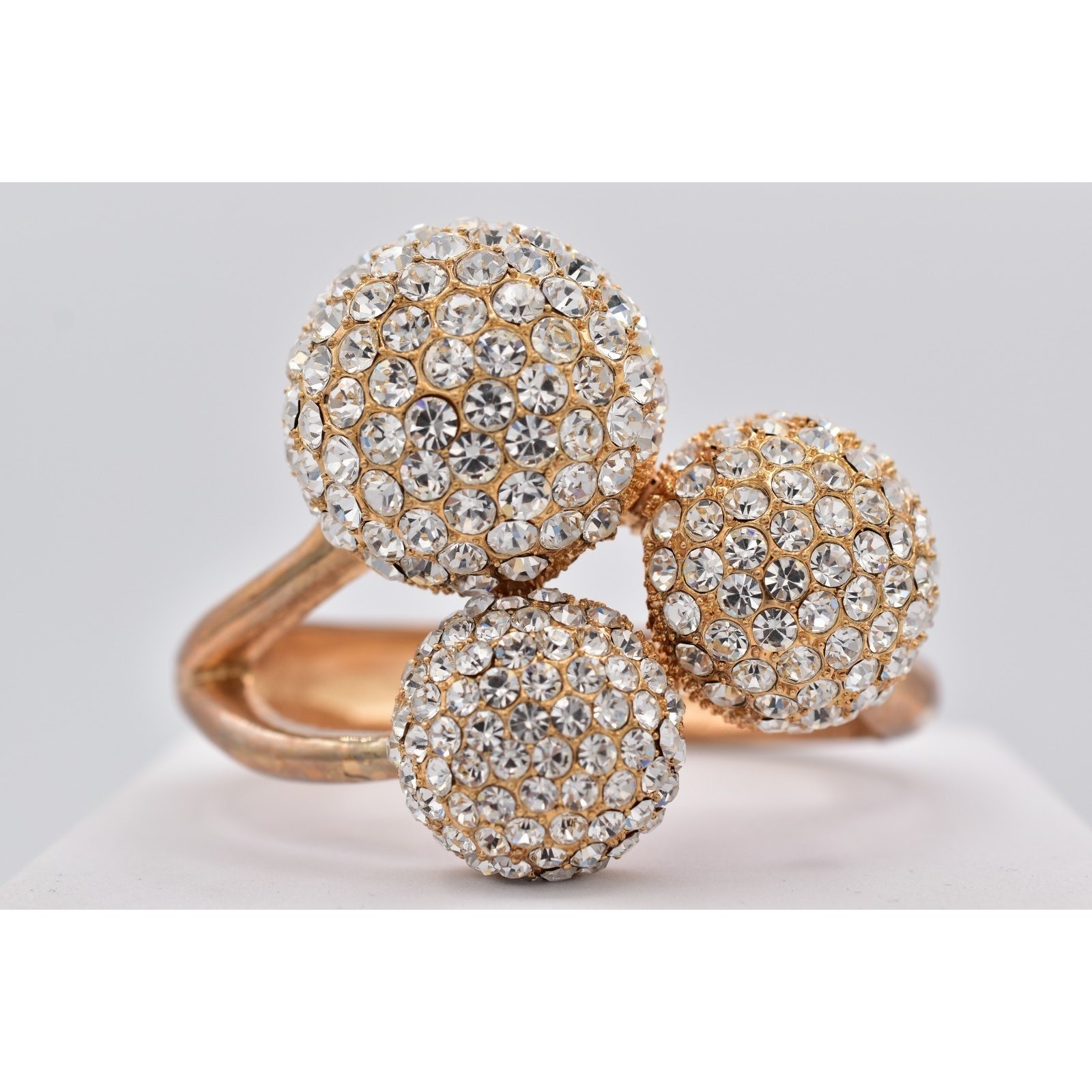 Vintage Statement Bangle Bracelet Rhinestone Crys… - image 5