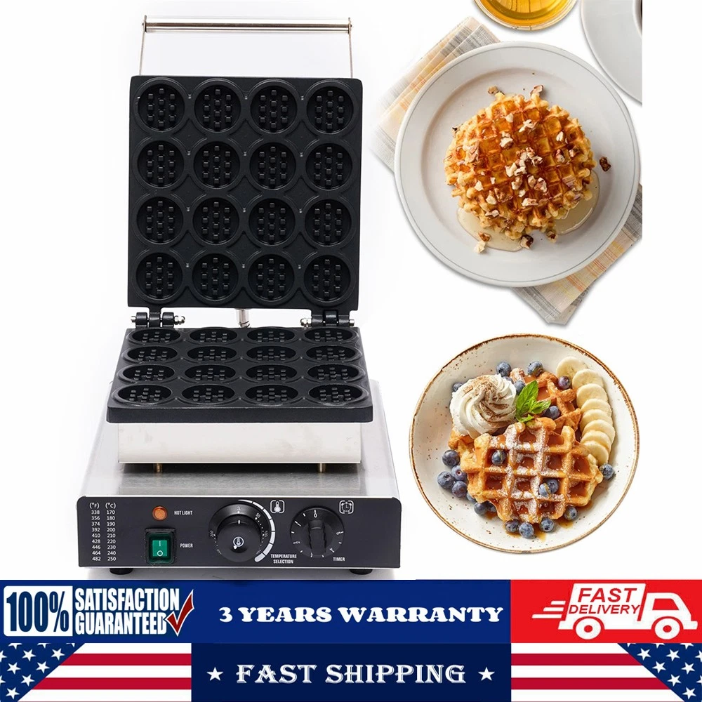 Electric Belgian Waffle Baker Mini Round 16-Grid Nonstick 50~300?? Fast Heating